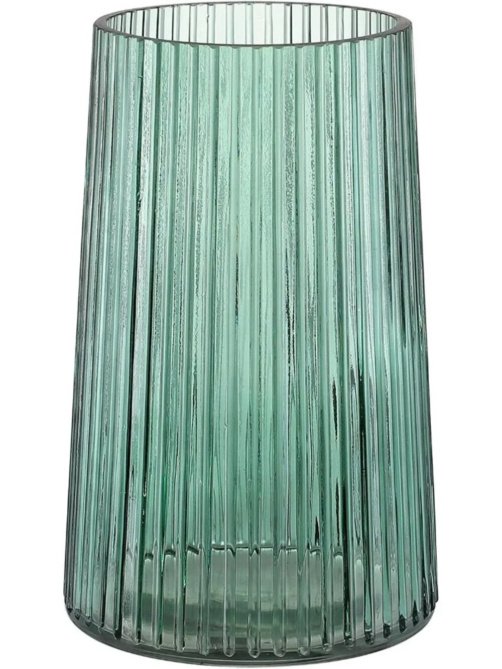 8 Inches Modern Green Glass Vase Flower Bouquet Living Room Bedroom Home Deco